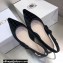Dior J'Adior Slingback Ballerina Flats Crocodile-Effect Embroidered Velvet Black 2021