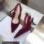Dior Heel 6.5cm J'Adior Slingback Pumps Crocodile-Effect Embroidered Velvet Red 2021