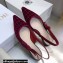 Dior J'Adior Slingback Ballerina Flats Crocodile-Effect Embroidered Velvet Red 2021