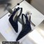 Dior Heel 9.5cm J'Adior Slingback Pumps Crocodile-Effect Embroidered Velvet Dark Blue 2021