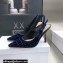 Dior Heel 9.5cm J'Adior Slingback Pumps Crocodile-Effect Embroidered Velvet Dark Blue 2021