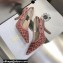Dior Heel 9.5cm J'Adior Slingback Pumps Crocodile-Effect Embroidered Velvet Pink 2021
