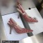 Dior Heel 9.5cm J'Adior Slingback Pumps Crocodile-Effect Embroidered Velvet Pink 2021