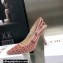 Dior Heel 9.5cm J'Adior Slingback Pumps Crocodile-Effect Embroidered Velvet Pink 2021