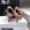 Dior Heel 6.5cm J'Adior Slingback Pumps Crocodile-Effect Embroidered Velvet Pink 2021