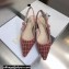 Dior J'Adior Slingback Ballerina Flats Crocodile-Effect Embroidered Velvet Pink 2021