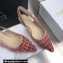 Dior J'Adior Slingback Ballerina Flats Crocodile-Effect Embroidered Velvet Pink 2021