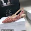 Dior J'Adior Slingback Ballerina Flats Crocodile-Effect Embroidered Velvet Pink 2021