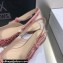 Dior J'Adior Slingback Ballerina Flats Crocodile-Effect Embroidered Velvet Pink 2021