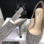 Dior Heel 9.5cm J'Adior Slingback Pumps Crocodile-Effect Embroidered Velvet Gray 2021