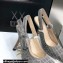 Dior Heel 9.5cm J'Adior Slingback Pumps Crocodile-Effect Embroidered Velvet Gray 2021