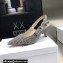 Dior Heel 6.5cm J'Adior Slingback Pumps Crocodile-Effect Embroidered Velvet Gray 2021