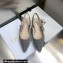 Dior J'Adior Slingback Ballerina Flats Crocodile-Effect Embroidered Velvet Gray 2021