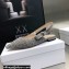 Dior J'Adior Slingback Ballerina Flats Crocodile-Effect Embroidered Velvet Gray 2021