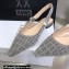 Dior J'Adior Slingback Ballerina Flats Crocodile-Effect Embroidered Velvet Gray 2021
