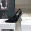 Dior Heel 9.5cm J'Adior Slingback Pumps Crocodile-Effect Embroidered Velvet Black 2021