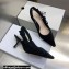 Dior Heel 6.5cm J'Adior Slingback Pumps Crocodile-Effect Embroidered Velvet Black 2021