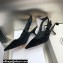 Dior Heel 6.5cm J'Adior Slingback Pumps Crocodile-Effect Embroidered Velvet Black 2021