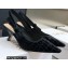 Dior Heel 6.5cm J'Adior Slingback Pumps Crocodile-Effect Embroidered Velvet Black 2021