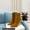 Balmain Heel 9.5cm Nicole Ankle Boots Suede Brown 2021