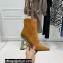 Balmain Heel 9.5cm Nicole Ankle Boots Suede Brown 2021