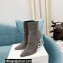 Balmain Heel 9.5cm Nicole Ankle Boots Suede Gray 2021