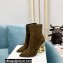 Balmain Heel 9.5cm Nicole Ankle Boots Suede Khaki 2021