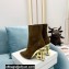 Balmain Heel 9.5cm Nicole Ankle Boots Suede Khaki 2021