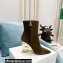 Balmain Heel 9.5cm Nicole Ankle Boots Suede Khaki 2021