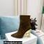 Balmain Heel 9.5cm Nicole Ankle Boots Suede Khaki 2021