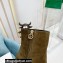 Balmain Heel 9.5cm Nicole Ankle Boots Suede Khaki 2021