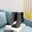 Balmain Heel 9.5cm Roni Ankle Boots Bimaterial Jacquard and Leather Black/White with Balmain Monogram 2021
