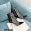 Balmain Heel 9.5cm Roni Ankle Boots Bimaterial Jacquard and Leather Black/White with Balmain Monogram 2021