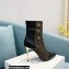 Balmain Heel 9.5cm Roni Ankle Boots Bimaterial Jacquard and Leather Black/Brown with Balmain Monogram 2021