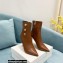 Balmain Heel 9.5cm Roni Ankle Boots Leather Brown 2021