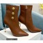 Balmain Heel 9.5cm Roni Ankle Boots Leather Brown 2021