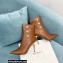 Balmain Heel 9.5cm Roni Ankle Boots Leather Brown 2021