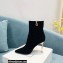 Balmain Heel 9.5cm Roni Ankle Boots Suede Black 2021