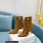Balmain Heel 9.5cm Roni Ankle Boots Suede Brown 2021