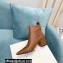 Balmain Heel 6cm Ankle Boots Leather Brown with Balmain Monogram Logo 2021