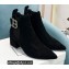 Balmain Heel 6cm Ankle Boots Suede Black with Balmain Monogram Logo 2021