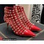 Valentino Heel 6cm Rockstud Alcove Boots in Leather Patent Red 2021