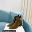 Balmain Heel 6cm Ankle Boots Suede Khaki with Balmain Monogram Logo 2021