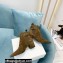 Balmain Heel 6cm Ankle Boots Suede Khaki with Balmain Monogram Logo 2021