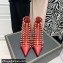 Valentino Heel 6cm Rockstud Alcove Boots in Leather Red 2021