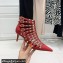 Valentino Heel 6cm Rockstud Alcove Boots in Leather Red 2021
