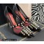Valentino Heel 10cm Rockstud Alcove Pumps in Mesh and Leather Patent Black 2021