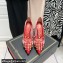 Valentino Heel 10cm Rockstud Alcove Pumps in Mesh and Leather Patent Red 2021