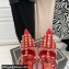 Valentino Heel 10cm Rockstud Alcove Pumps in Mesh and Leather Patent Red 2021