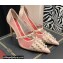 Valentino Heel 10cm Rockstud Alcove Pumps in Mesh and Leather Nude 2021